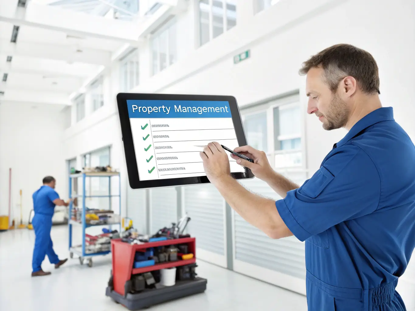 A Squad Life team member onboarding a new client, reviewing the assessment report and explaining the maintenance plan details.